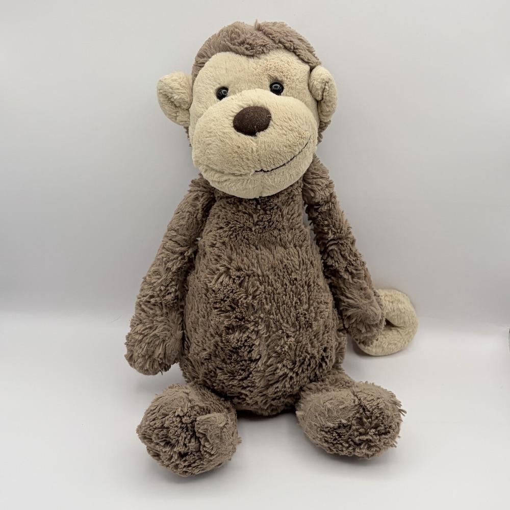 Jellycat Bashful Monkey Large Brown 16" Plush Stuffed Animal Retired Read